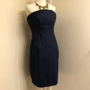J. Crew Navy Blue Strapless Dress size 0